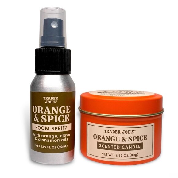 Trader Joe's—Limited Edition Orange Spice Candle & Room Spritz Gift Set *NIB* - Picture 4 of 7